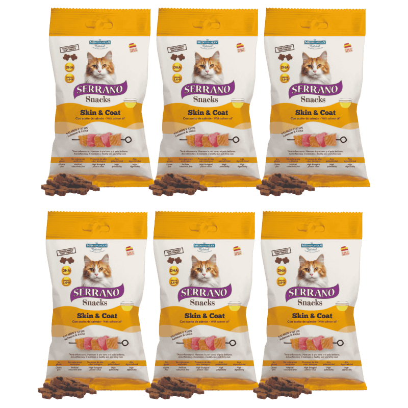 MNS Gato Serrano Snacks Omega 3 Salmón - Salud y Sabor para tu Felino