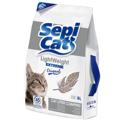 Sepicat Lightweight Extreme Original 4,8 kg - Arena Aglomerante Natural y Ligera para Gatos