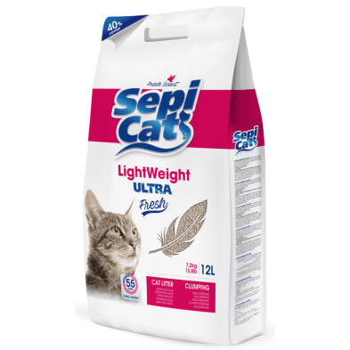 Sepicat Lightweight Ultra Fresh 12L | Arena para Gatos Súper Aglomerante
