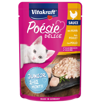 Vitakraft Poesie Delice Junior Pollo Tierno 85g – Alimentación Premium para Gatitos
