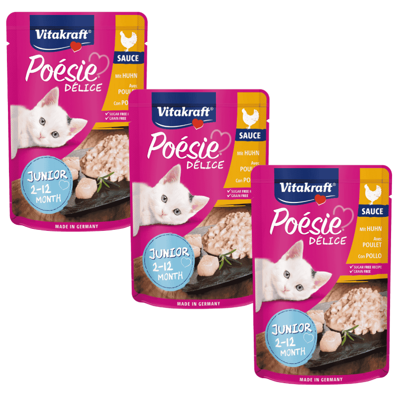 Vitakraft Poesie Delice Junior Pollo Tierno 85g – Alimentación Premium para Gatitos