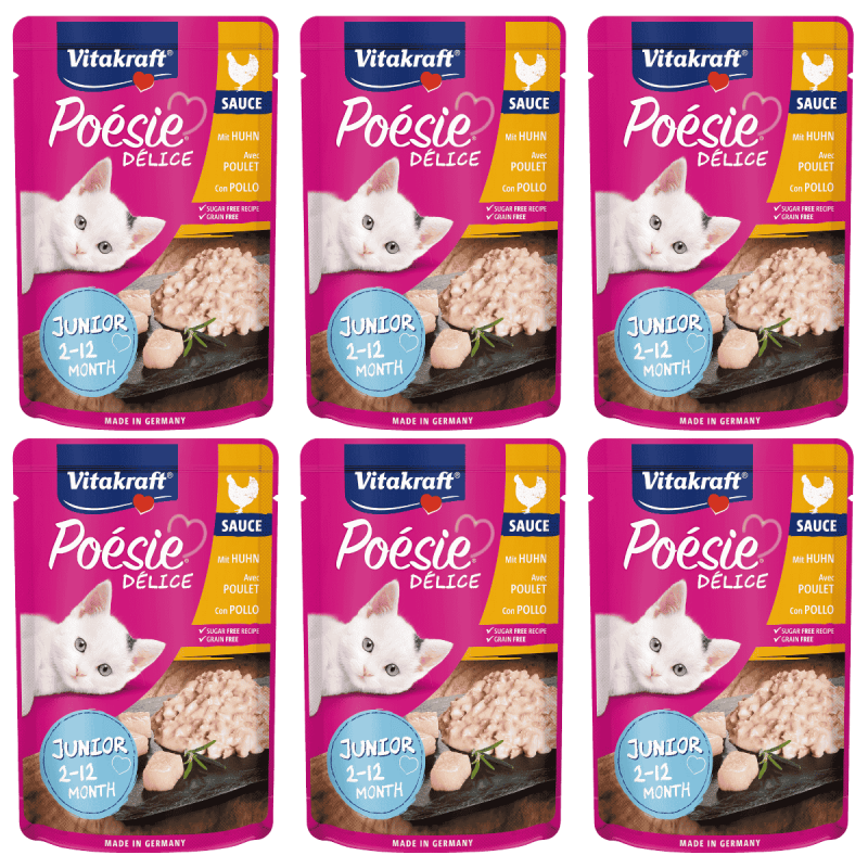 Vitakraft Poesie Delice Junior Pollo Tierno 85g – Alimentación Premium para Gatitos