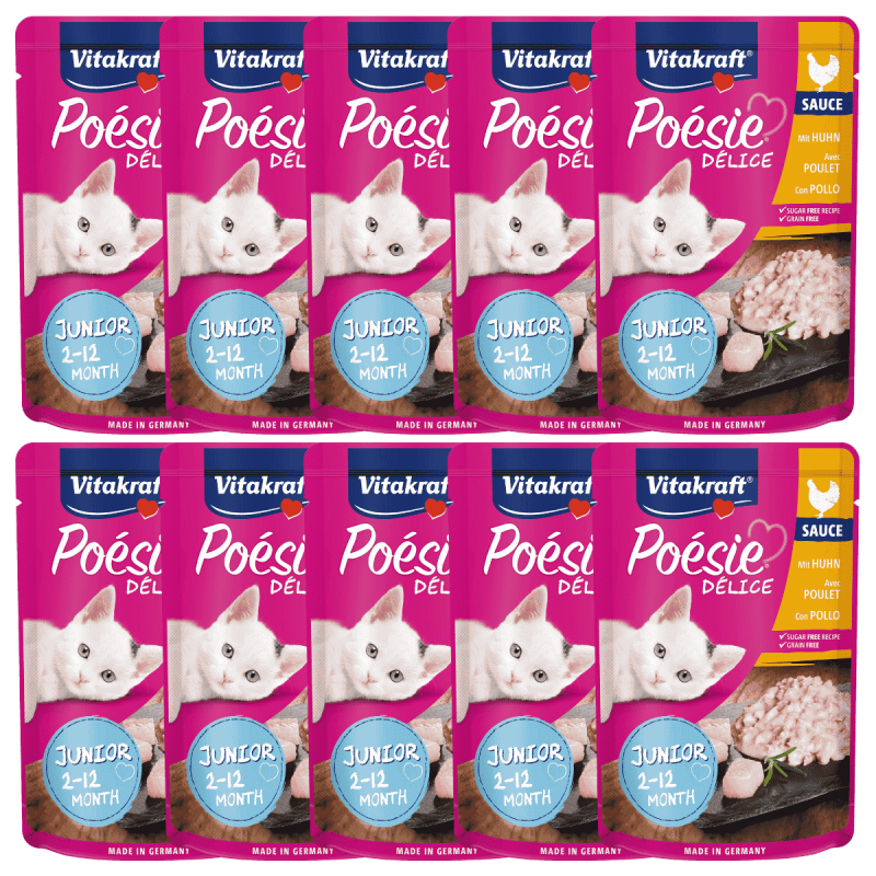 Vitakraft Poesie Delice Junior Pollo Tierno 85g – Alimentación Premium para Gatitos