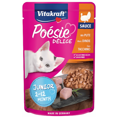 Vitakraft Poesie Delice Junior Pavo 85g – Nutrición Completa para Gatitos