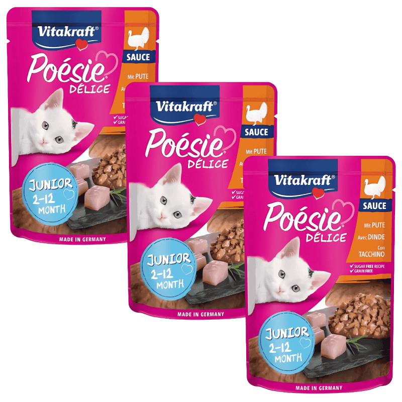Vitakraft Poesie Delice Junior Pavo 85g – Nutrición Completa para Gatitos