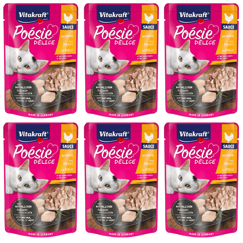 Vitakraft Poesie Delice Salsa Pollo – Sabor Irresistible para Gatos