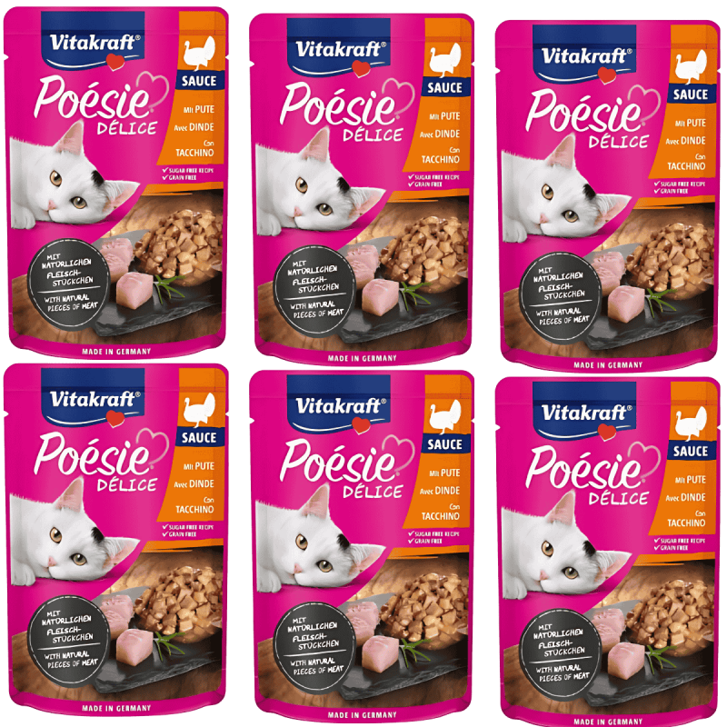 Vitakraft Poesie Delice Salsa Pavo 85g – Comida Húmeda Premium para Gatos