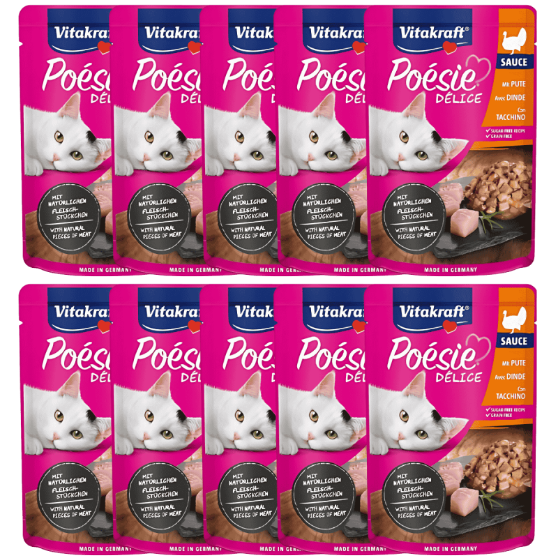Vitakraft Poesie Delice Salsa Pavo 85g – Comida Húmeda Premium para Gatos