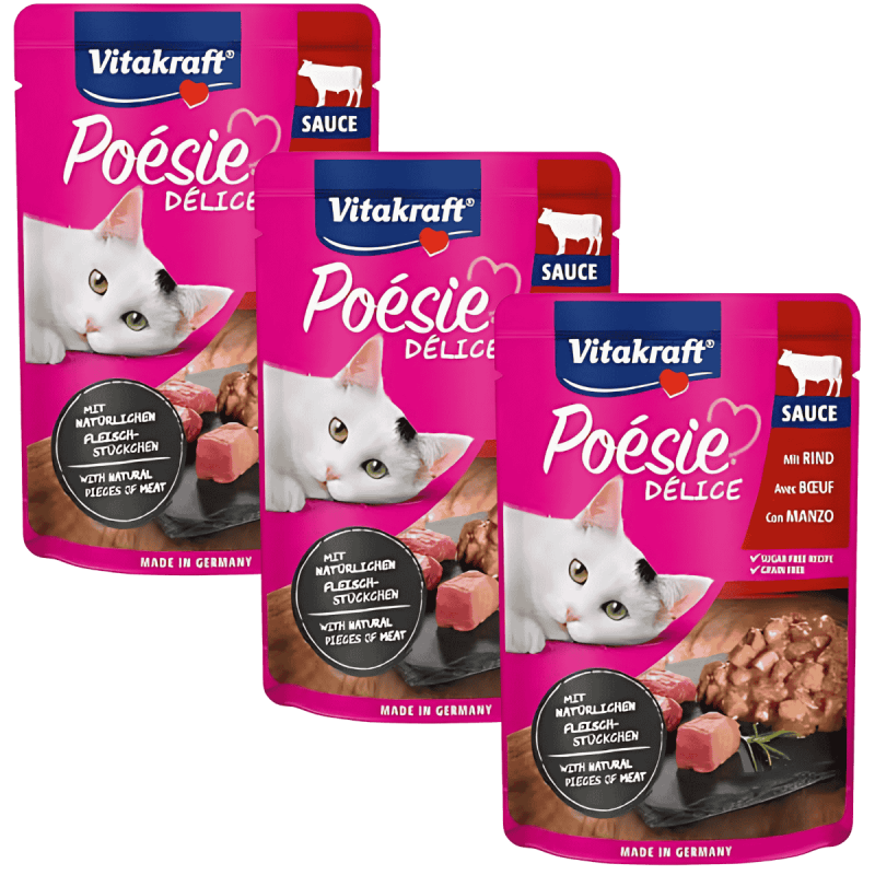 Vitakraft Poesie Delice Salsa Ternera 85g – Comida Húmeda Premium para Gatos