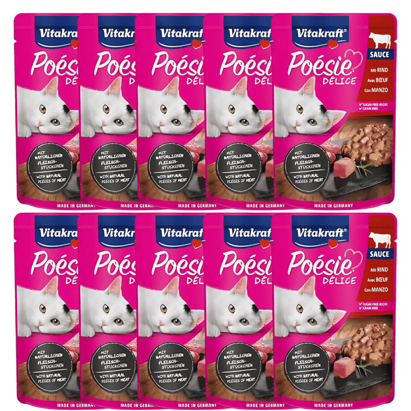 Vitakraft Poesie Delice Salsa Ternera 85g – Comida Húmeda Premium para Gatos