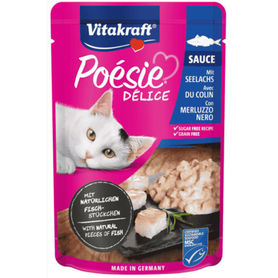 Vitakraft Poesie Delice Salsa Abadejo 85g – Comida Húmeda Premium para Gatos