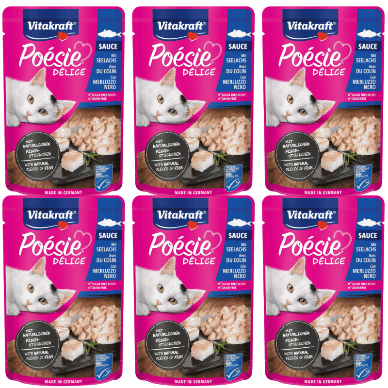 Vitakraft Poesie Delice Salsa Abadejo 85g – Comida Húmeda Premium para Gatos