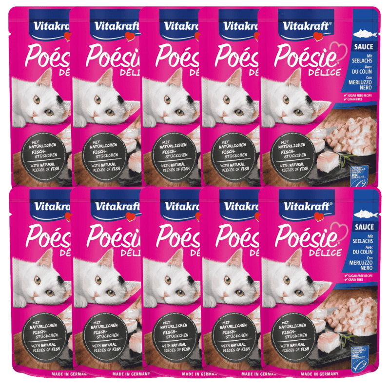 Vitakraft Poesie Delice Salsa Abadejo 85g – Comida Húmeda Premium para Gatos