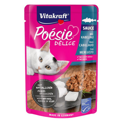 Vitakraft Poesie Delice Salsa Bacalao 85g – Alimentación Premium para Gatos
