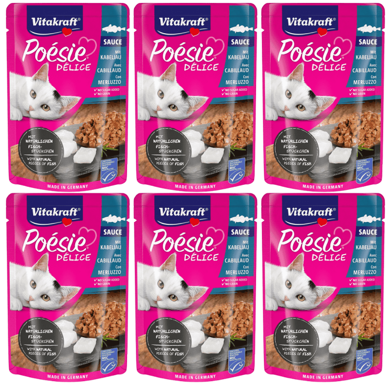 Vitakraft Poesie Delice Salsa Bacalao 85g – Alimentación Premium para Gatos