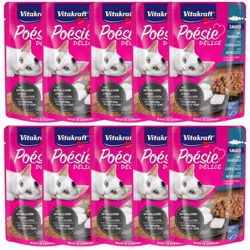Vitakraft Poesie Delice Salsa Bacalao 85g – Alimentación Premium para Gatos