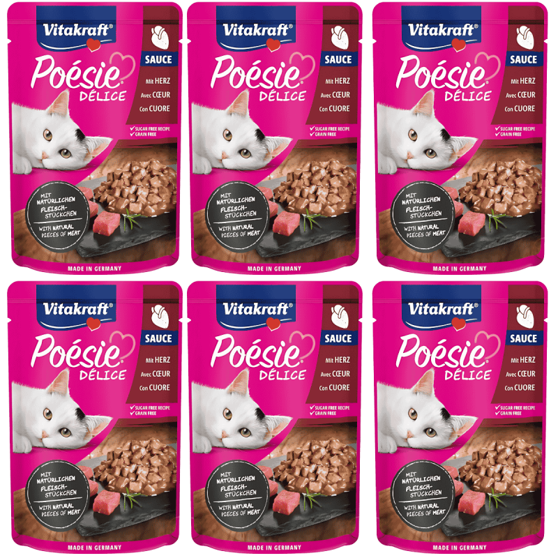Vitakraft Poesie Delice Salsa Corazón 85g – Sabor irresistible para gatos