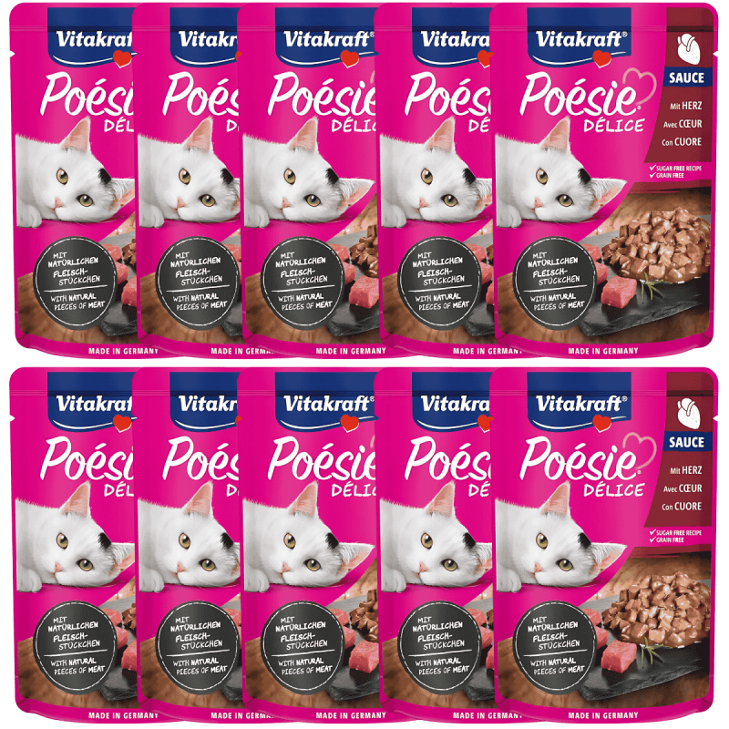 Vitakraft Poesie Delice Salsa Corazón 85g – Sabor irresistible para gatos
