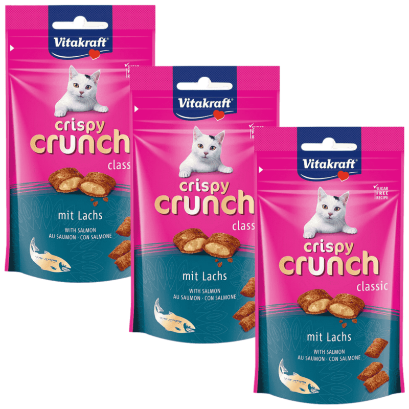 Vitakraft Crispy Crunch Salmón 60g – Snacks crujientes para gatos con salmón