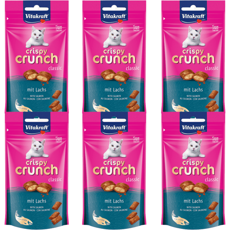 Vitakraft Crispy Crunch Salmón 60g – Snacks crujientes para gatos con salmón
