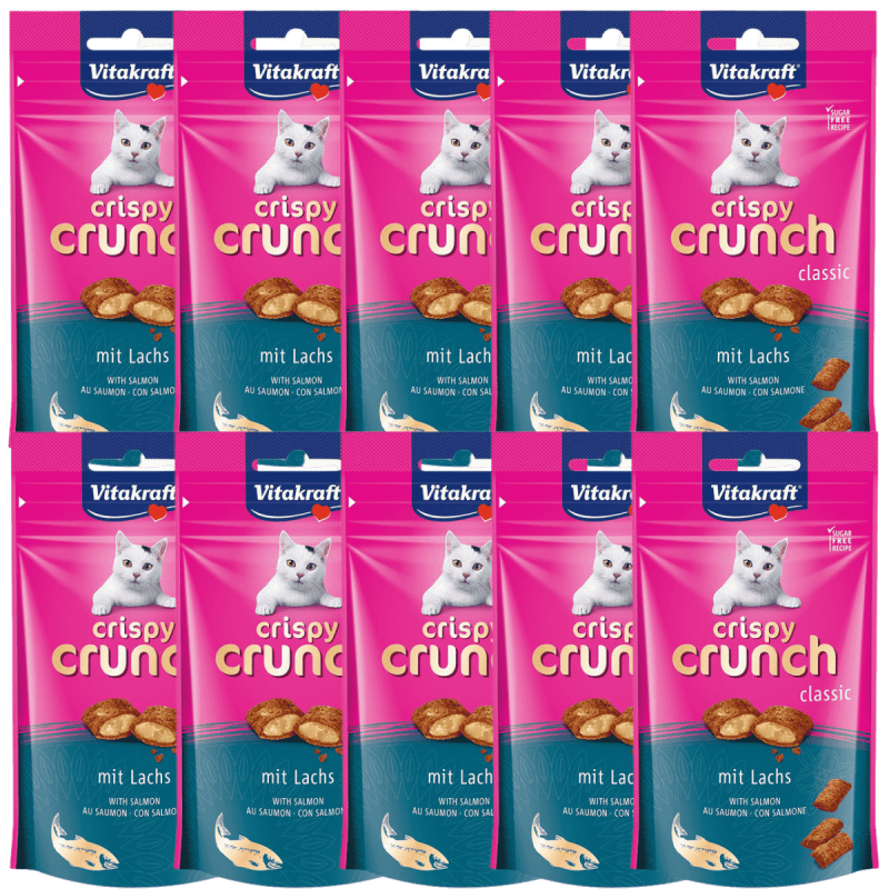 Vitakraft Crispy Crunch Salmón 60g – Snacks crujientes para gatos con salmón