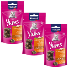 Vitakraft Cat Yums Pollo con Hierba Gatera 40g – Deliciosos snacks para gatos con pollo y hierba gatera