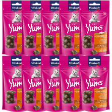 Vitakraft Cat Yums Pollo con Hierba Gatera 40g – Deliciosos snacks para gatos con pollo y hierba gatera