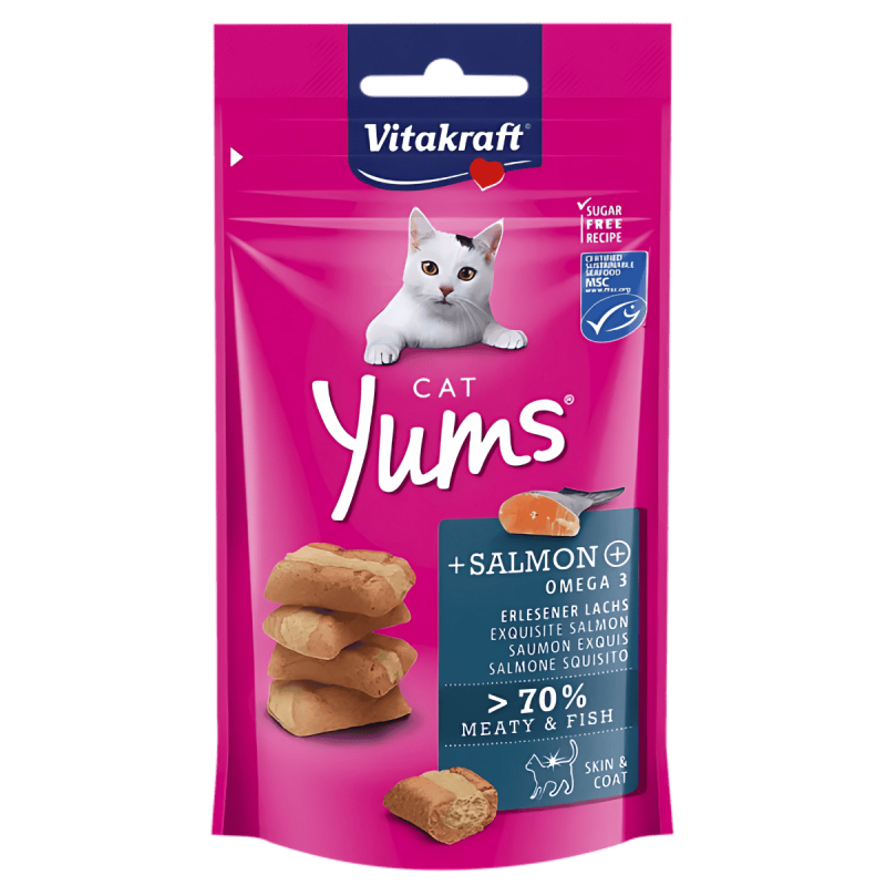 Vitakraft Cat Yums Salmón 40g – Snack jugoso y sabroso para gatos