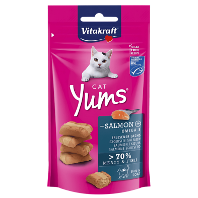 Vitakraft Cat Yums Salmón 40g – Snack jugoso y sabroso para gatos