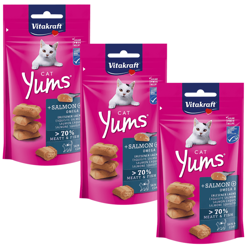 Vitakraft Cat Yums Salmón 40g – Snack jugoso y sabroso para gatos