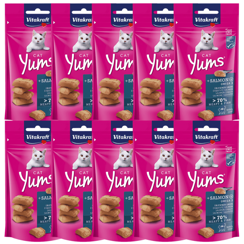 Vitakraft Cat Yums Salmón 40g – Snack jugoso y sabroso para gatos