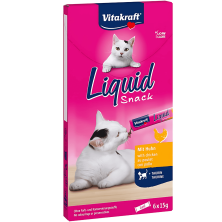 Vitakraft Liquid Snack Pollo con Taurina 90g – Snack cremoso y saludable para gatos
