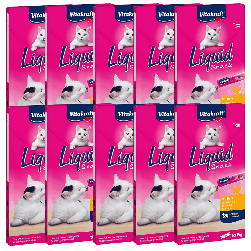 Vitakraft Liquid Snack Pollo con Taurina 90g – Snack cremoso y saludable para gatos