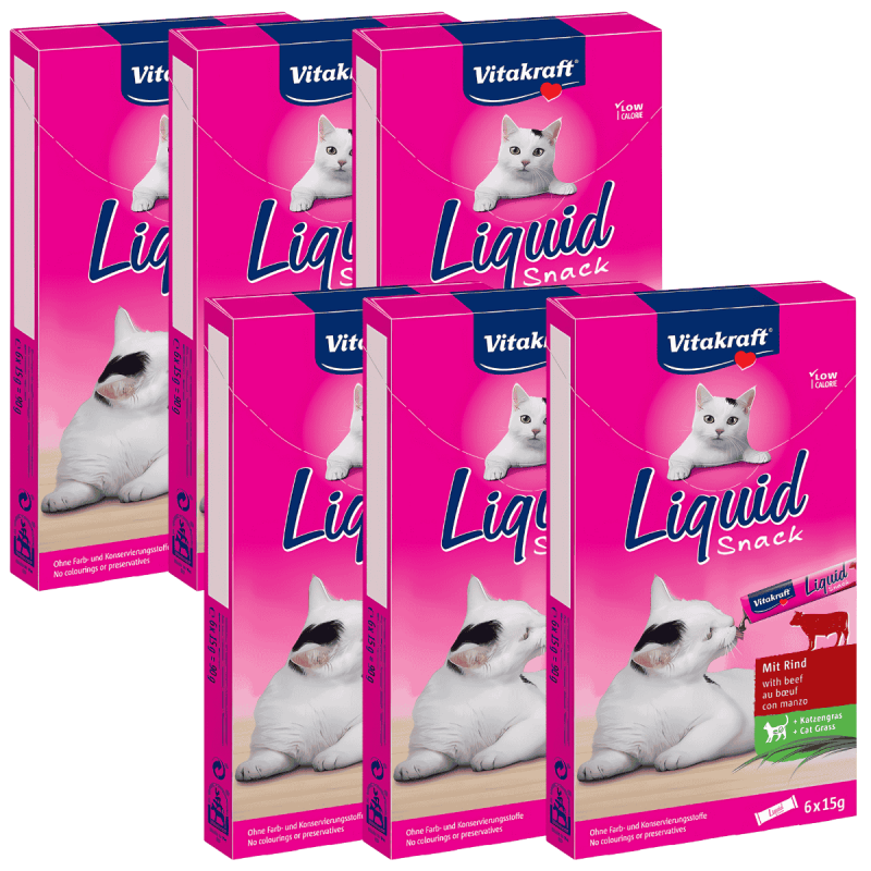 Vitakraft Liquid Snack Ternera con Inulina 90g – Snack cremoso para gatos con prebióticos
