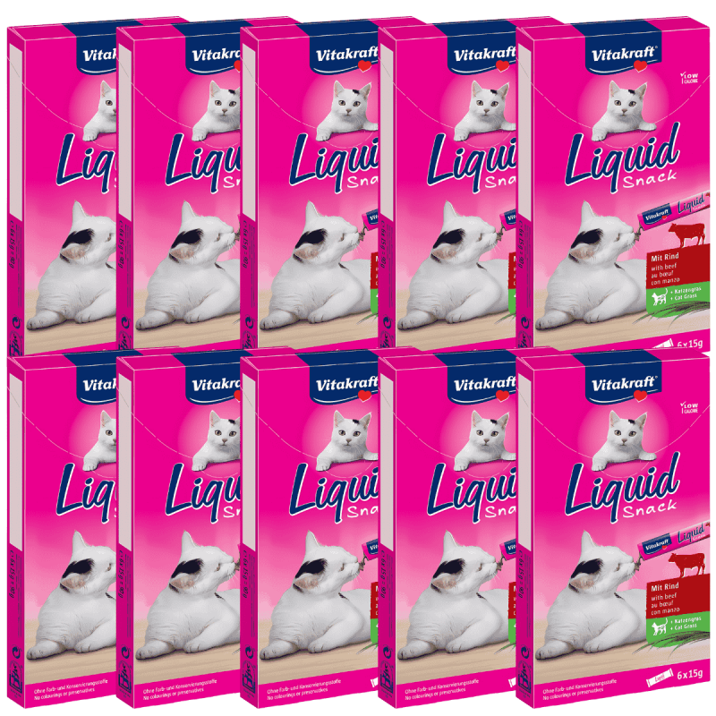 Vitakraft Liquid Snack Ternera con Inulina 90g – Snack cremoso para gatos con prebióticos