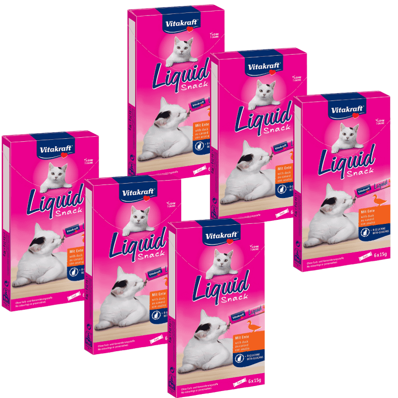 Vitakraft Liquid Snack Pato y Glucanos 90g – Snack cremoso para fortalecer defensas