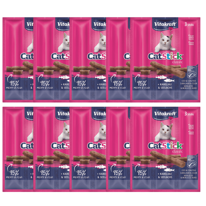 Vitakraft Cat Stick Bacalao y Atún 3x6g – Snack irresistible para gatos