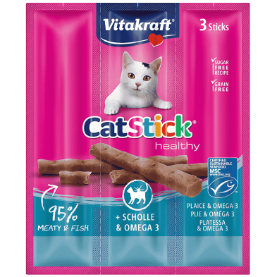 Vitakraft Cat Stick Pescado con Omega 3x6g – Snack saludable para gatos