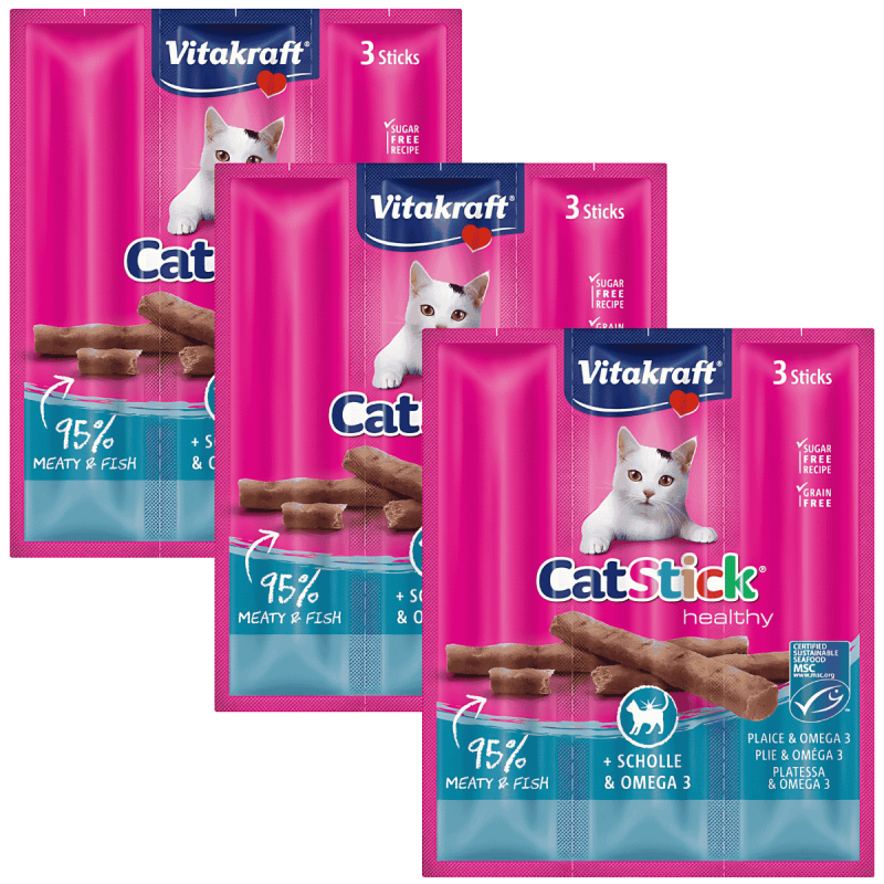 Vitakraft Cat Stick Pescado con Omega 3x6g – Snack saludable para gatos