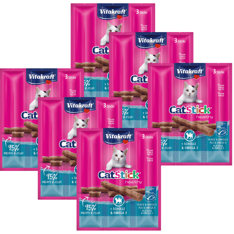 Vitakraft Cat Stick Pescado con Omega 3x6g – Snack saludable para gatos