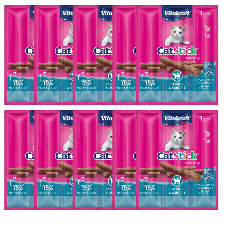 Vitakraft Cat Stick Pescado con Omega 3x6g – Snack saludable para gatos