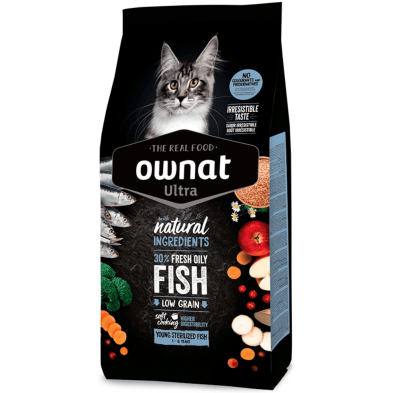 Ownat Ultra Young Sterilized Fish – Pienso Premium con Pescado para Gatos Jóvenes Esterilizados 1,5kg y 3kg | supienso.com