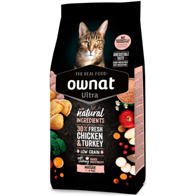 Ownat Ultra Mature – Pienso Premium para Gatos Mayores 1,5kg y 3kg | supienso.com