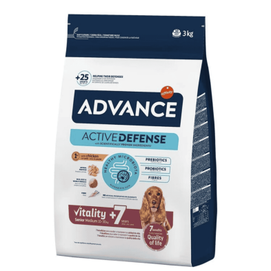 Advance Dog Medium Senior Chicken & Rice 3 kg – Pienso para Perros Adultos de Raza Mediana