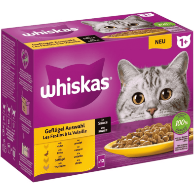 Whiskas Selección Pollo en Gelatina - Comida Húmeda para Gatos Adultos (+1 Año) | Pack 12 x 85 g