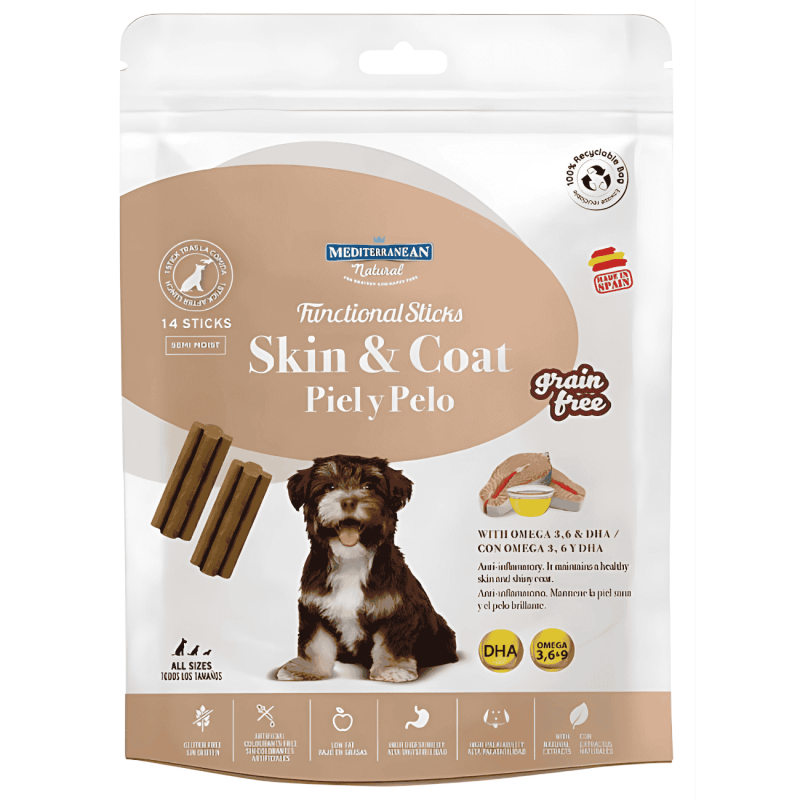 Mediterranean Natural Functional Snacks Piel y Pelo 150 gr | Cuidado Dermocanino