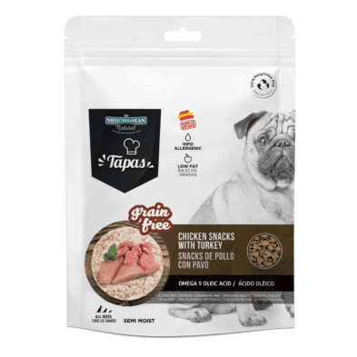 Mediterranean Natural Tapas Grain Free Pollo y Pavo 150 gr | Snack Natural para Perros
