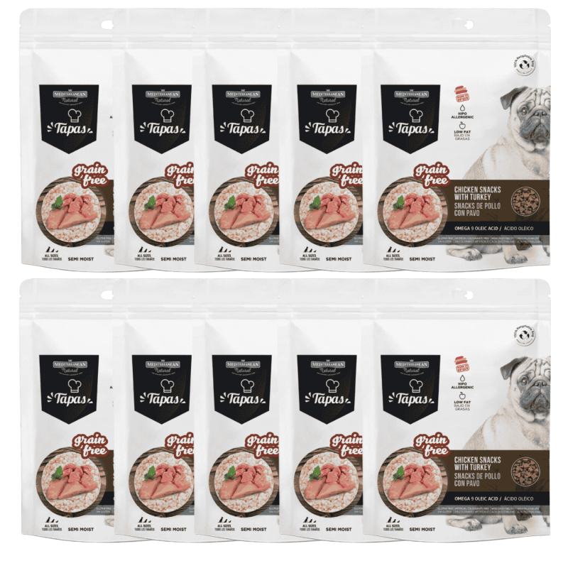 Mediterranean Natural Tapas Grain Free Pollo y Pavo 150 gr | Snack Natural para Perros