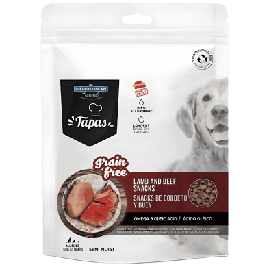 Mediterranean Natural Tapas Grain Free Cordero y Buey 150 gr | Snack Natural sin Cereales