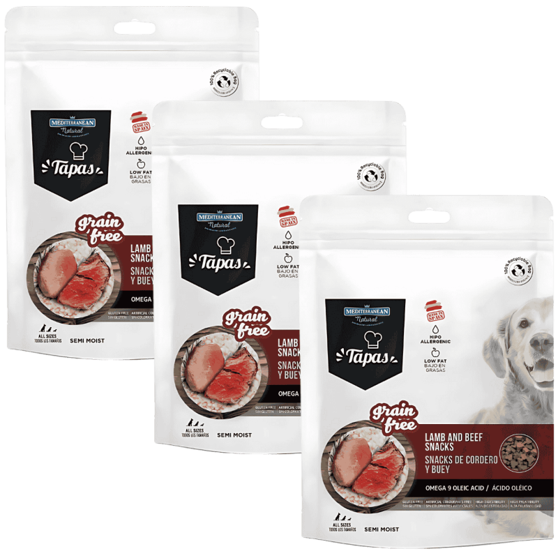 Mediterranean Natural Tapas Grain Free Cordero y Buey 150 gr | Snack Natural sin Cereales